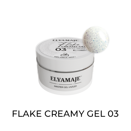 Milky White n°03 – Flake Creamy Gel – Gel de construction UV LED – ElyaMaje