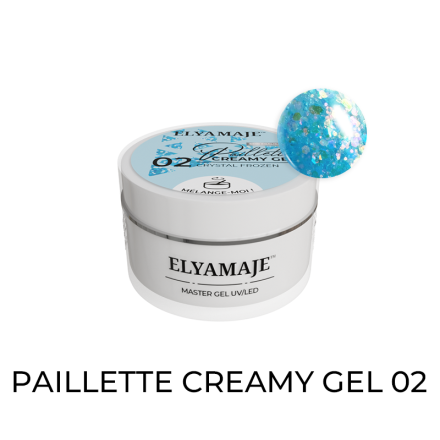 Crystal Frozen n° 02 – Paillette Creamy Gel – Gel de construction UV LED – ElyaMaje