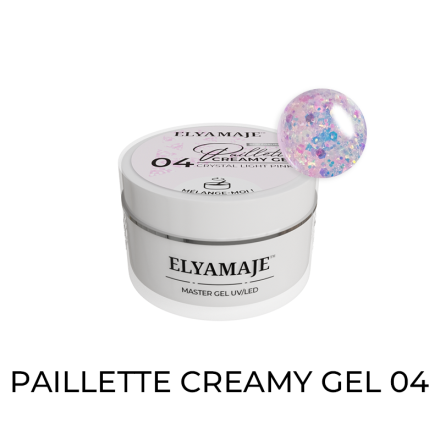 Crystal Light Pink n° 04 – Paillette Creamy Gel – Gel de construction UV LED – ElyaMaje