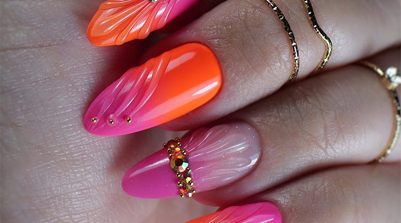 Ombré nails 3D coloré